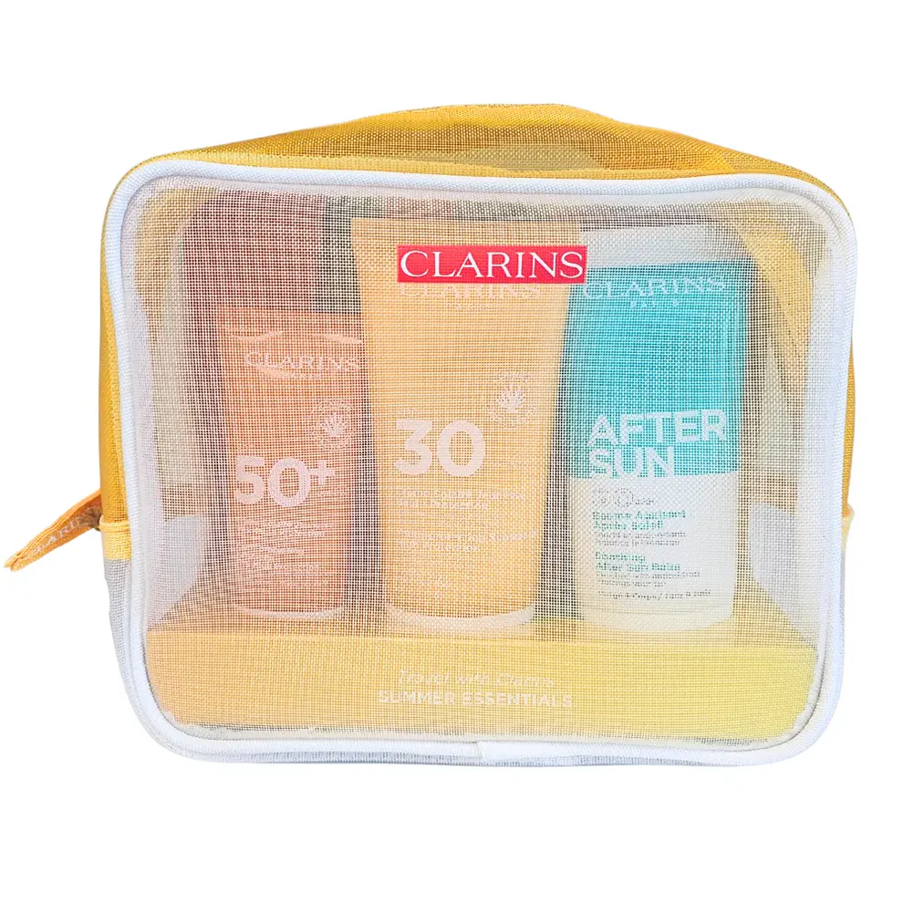 Clarins Summer Essentials Travel Kit – Face SPF 50+ 30ml + Body SPF 30 75ml + After Sun 75ml